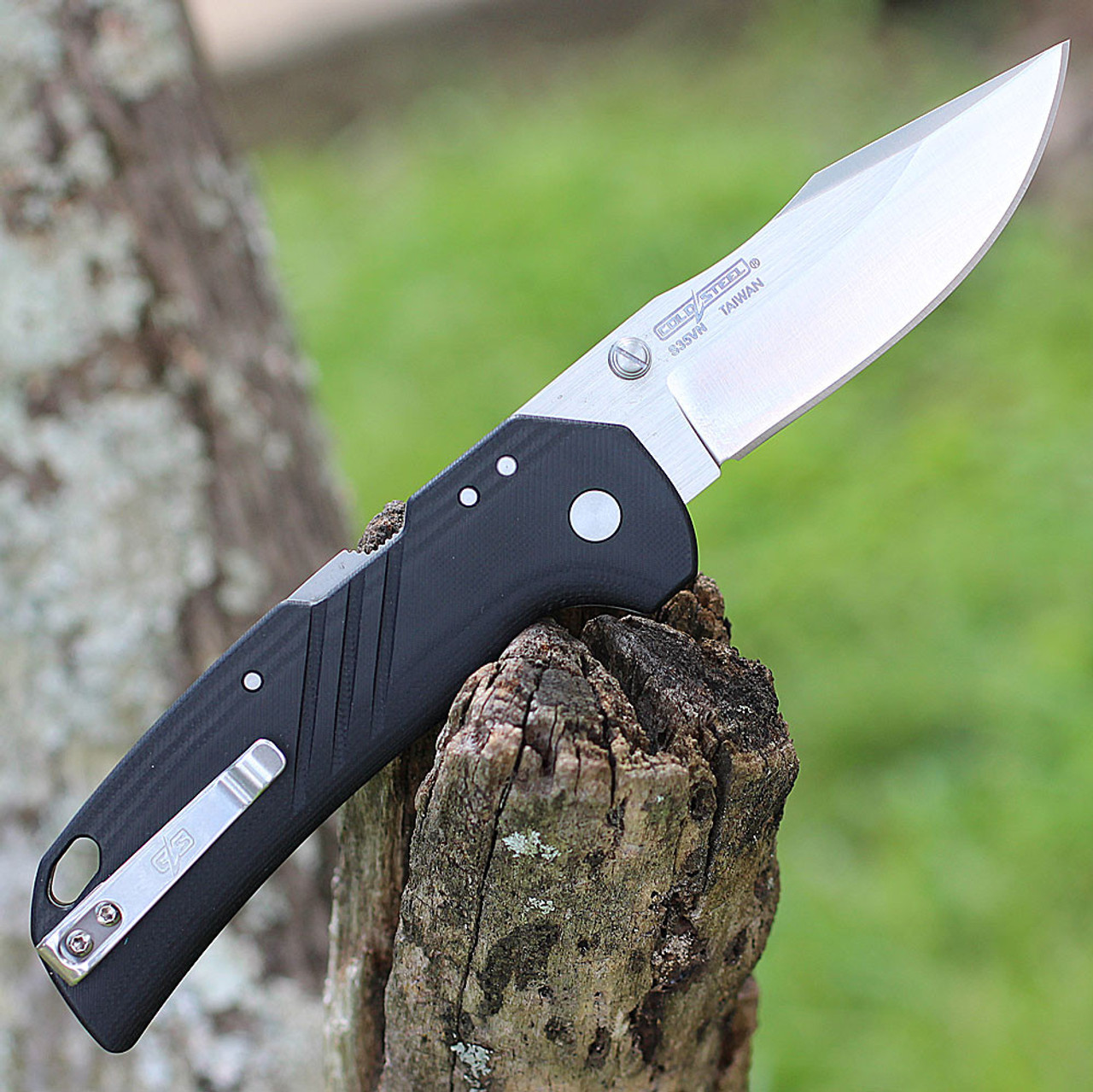 Cold Steel Engage (CSFL30DPLC35) - 3.5" Satin CPM-S35VN Clip Point Plain Blade, Black G-10 Handle