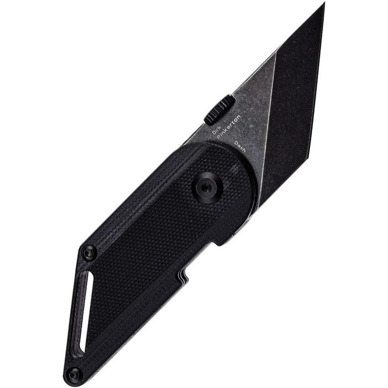 Kansept Pinkerton Dash (T3045A1) - 2.0" 154CM Black Stonewash Tanto Plain Blade, Black G-10 Handle