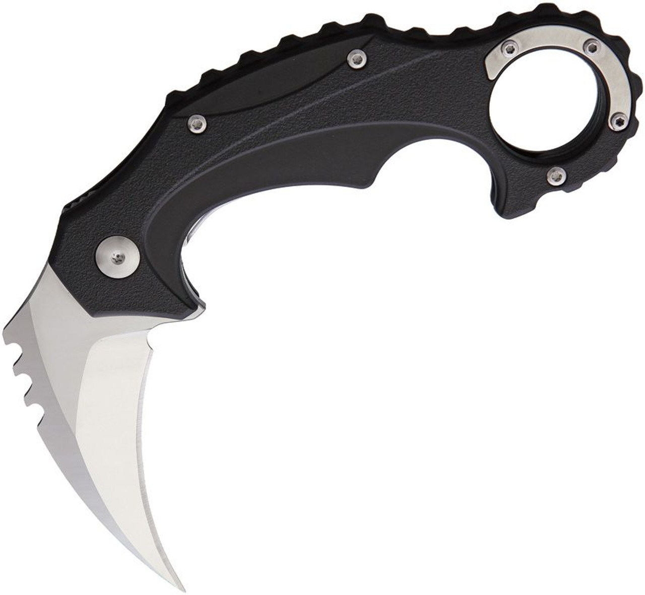 Brous Blades Enforcer Liner Lock Karambit (BRBM00B) - 2.50" Satin D2 Steel Hawkbill Plain Blade, Black Polymer Handle