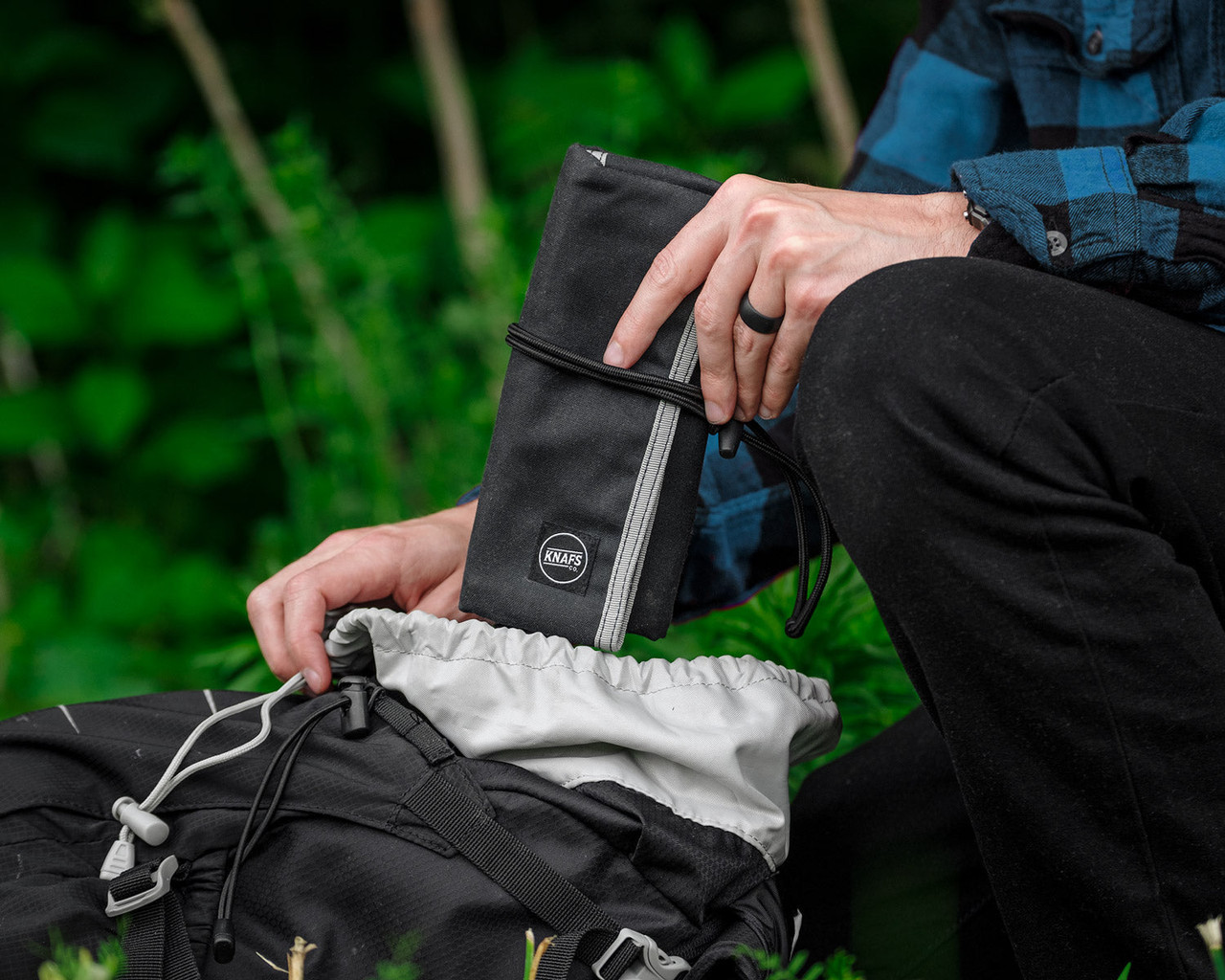 KNAFS Tool Burrito - Knife Maintenance Knife Roll (KNAFS-00062) Cotton Waxed Black Canvas