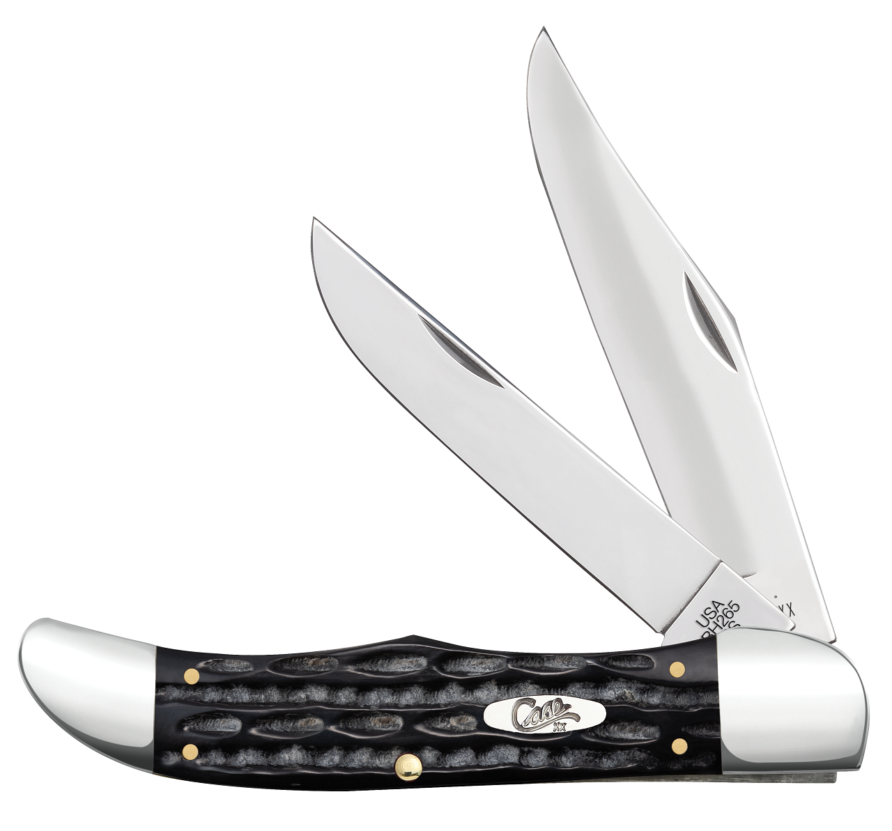 Case Folding Hunter 65030 - Tru-Sharp Stainless Steel Clip and Skinner Blades, Jigged Buffalo Horn Handle (BH265 SS)