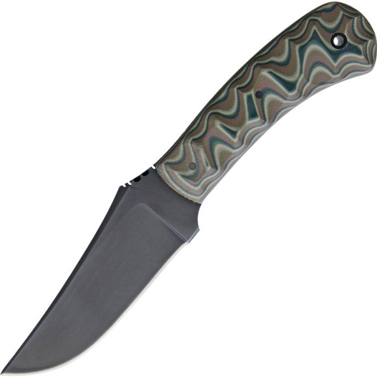 Winkler Knife Blue Ridge Hunter(WK029) 4.125" 80cRv2 Black Clip Point Plain Blade, Camo Sculpted G-10 Handle