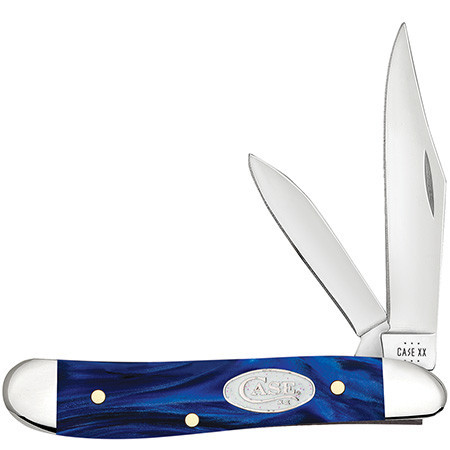 Case Peanut 23446, Tru-Sharp Surgical Stainless Steel Blade, SparXX Smooth Blue Pearl Kirinite Handle (10220 SS)