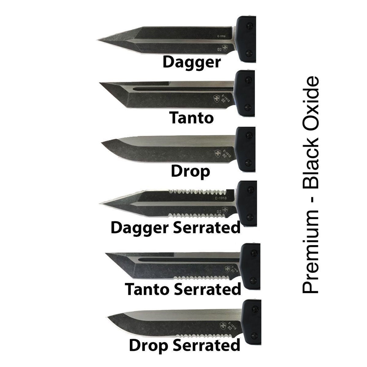 Templar Excalibur Slim OTF (XM-FL-12-1) 3.55" Black Oxide Stonewashed Powder D2 Dagger Blade, Screwless Rubber Coated Aluminum Handle w Fallen Decal