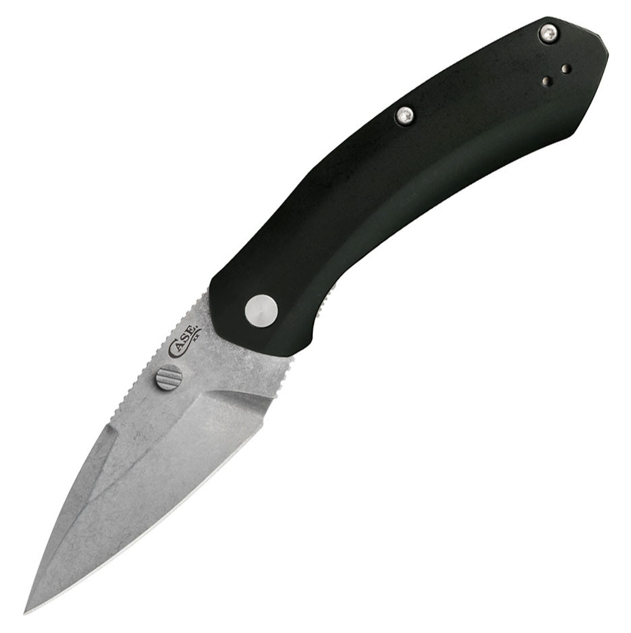 Case Westline O/A 36550 - 3.5" Stonewashed CPM-S35VN Modified Drop Point, Black Anodized Aluminum Handle