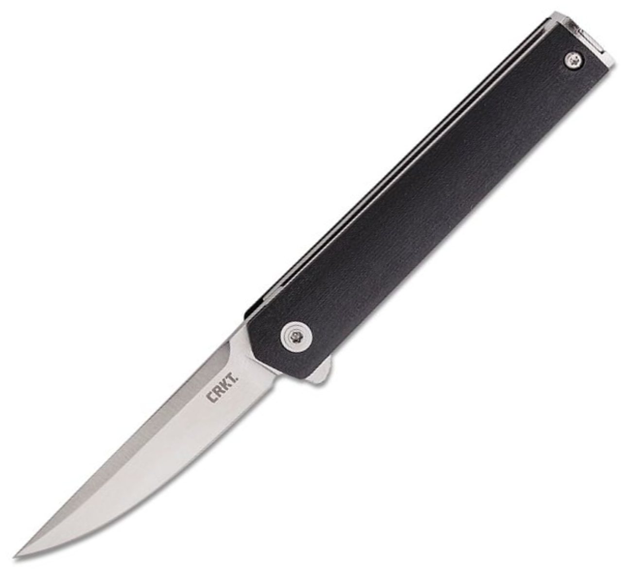 CRKT CEO Compact Gentleman's Flipper (7095KX) 2.61" 1.4116 Satin Drop Point Plain Blade, Black Glass Reinforced Nylon Handle