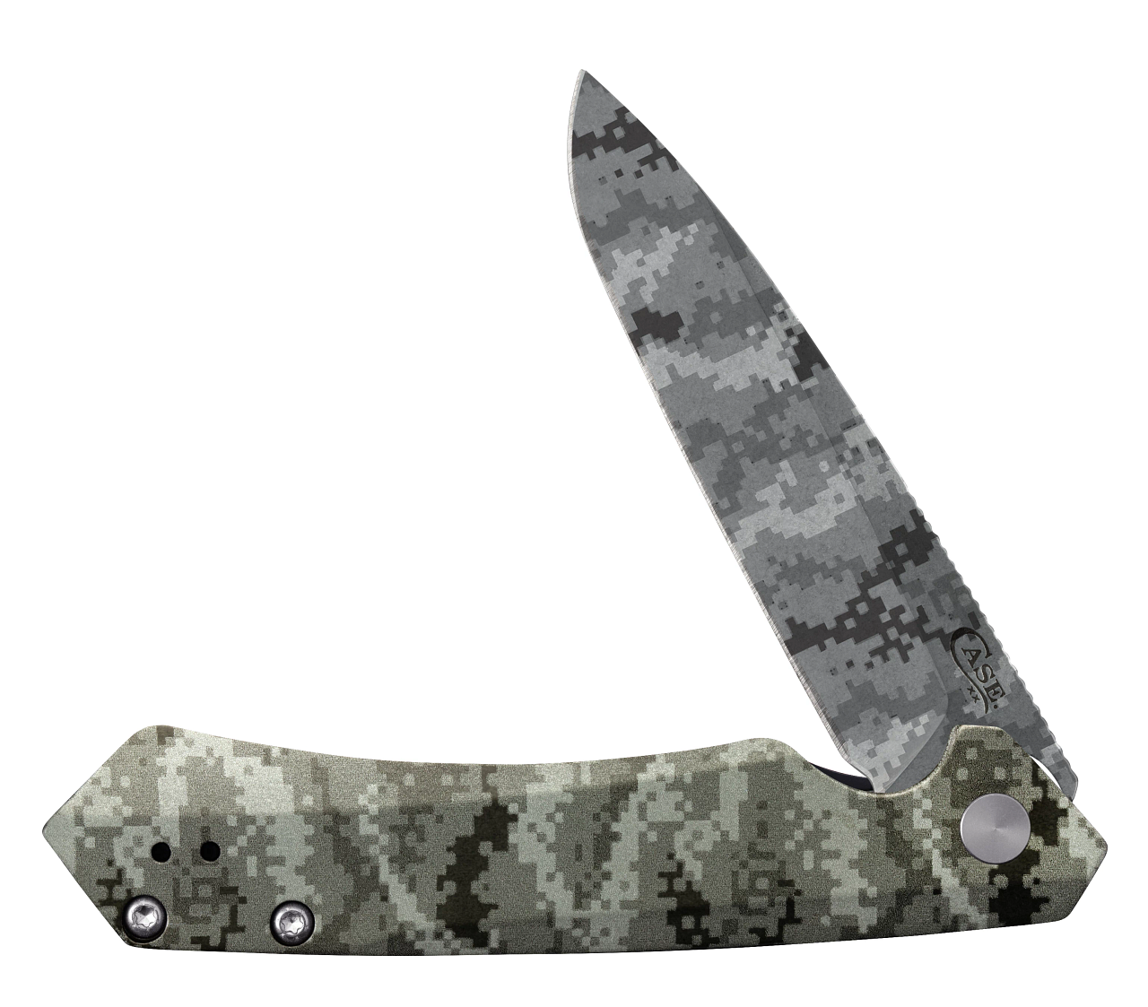 Case Kinzua Frame Lock Knife (64635) - 3.4" S35VN Digital Camo Coated Spear Point Blade, Olive Drab Digital Camo Aluminum Handle