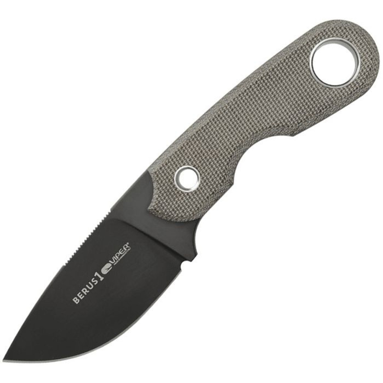 Viper Berus 1 (VT4012DCG) - 3.5" M390 Drop Point Black Plain Blade , Green Canvas Micarta Handle