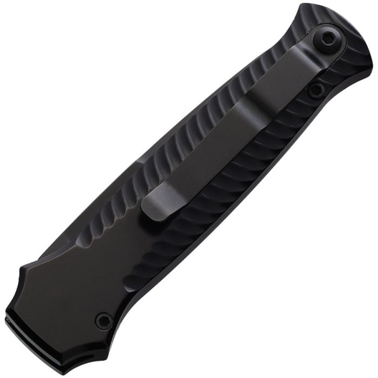 Piranha Mini-Guard Automatic Knife (PKCP7BKT) - 2.875" S30V Black Plain Spear Point Blade, Black Aluminum Handle