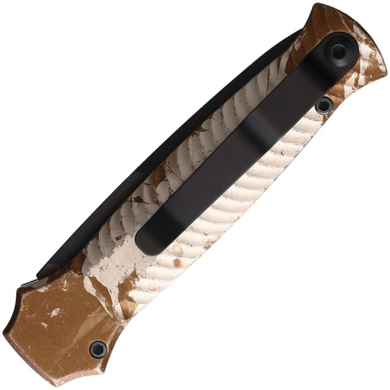 Piranha Mini-Guard Automatic Knife (PKCP7CT) - 2.875" S30V Black Plain Spear Point Blade, Tan Camo Aluminum Handle