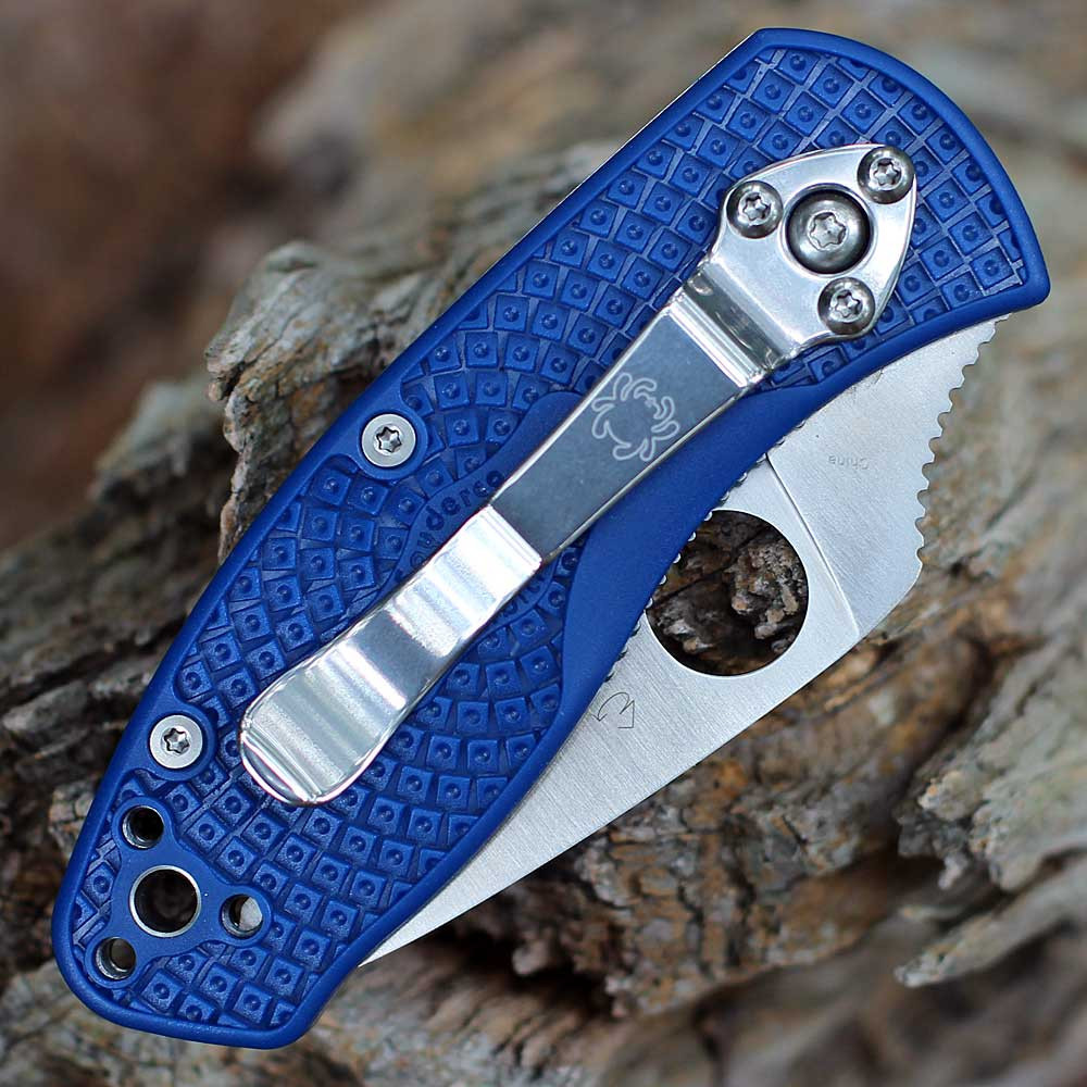 Spyderco Ambitious S35VN Blue FRN Serrated C148SBL | Knifeworks