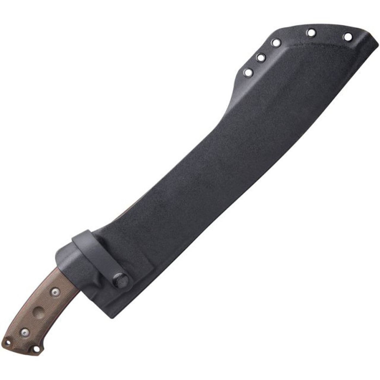 TOPS El Chete (TPELCH03) 12" 1095 Midnight Bronze Fixed Blade, Green/Black Canvas Micarta Handle