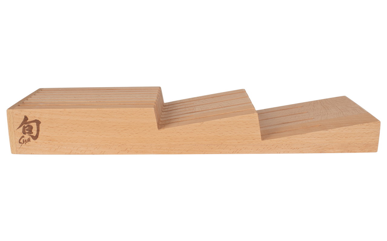 Shun Cutlery 7- Slot In Drawer Knife Tray (DM0857) Beechwood