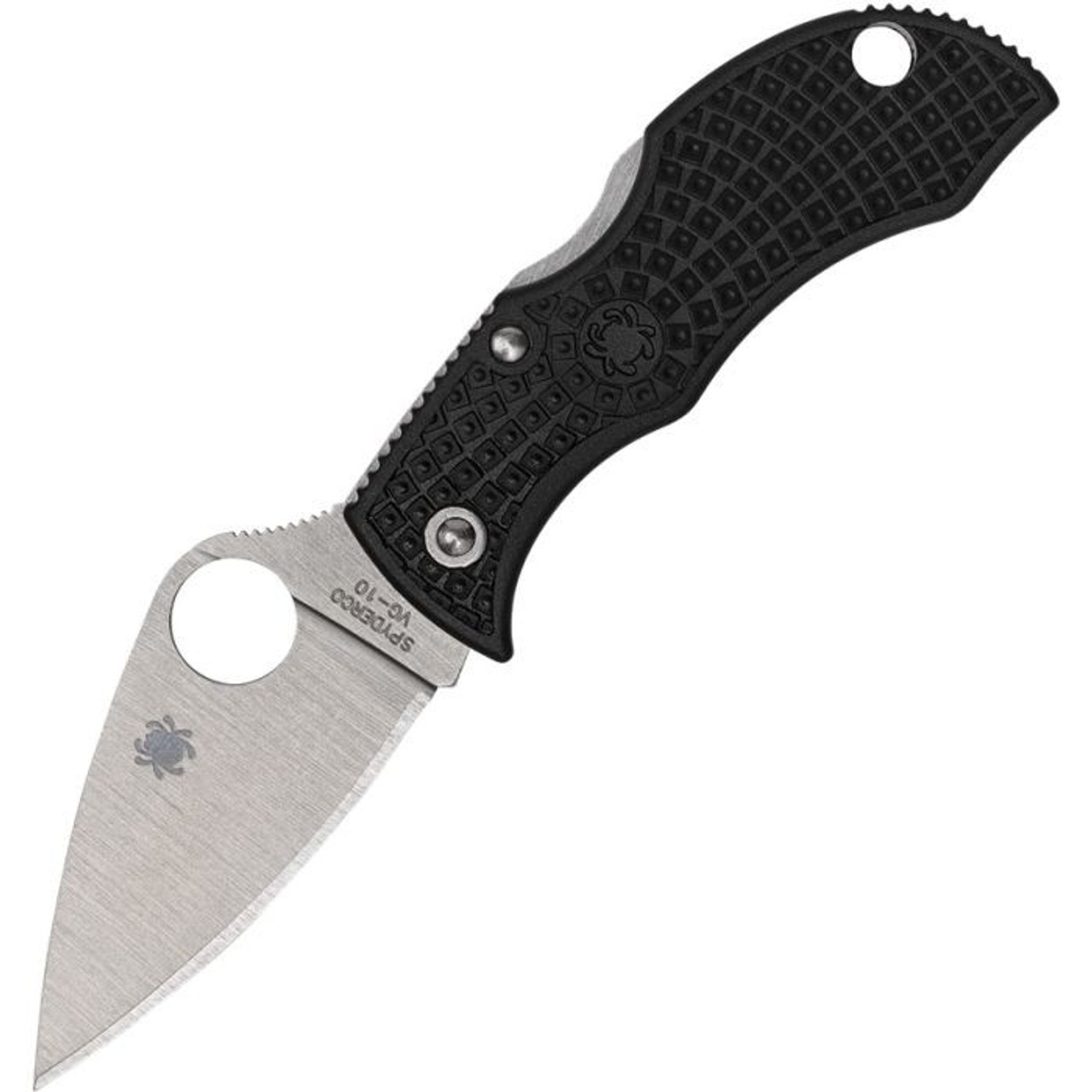 Spyderco Manbug (MBKLFP) 1.90" VG-10 Clip Point Plain Blade, Black FRN Handle