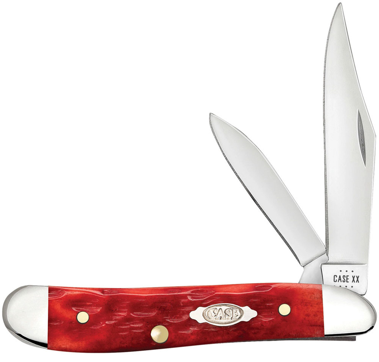 Case Peanut 31948 Jigged Dark Red Bone - Carbon Steel Blades (6220 SS)