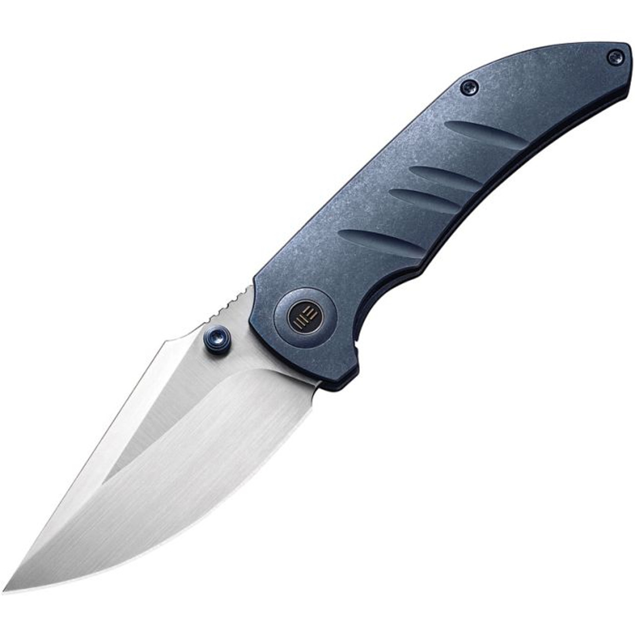 WE Riff-Raff (WE22020B2) 3.12 Hand Rubbed Satin Plain Blade, Blue Titanium Handle