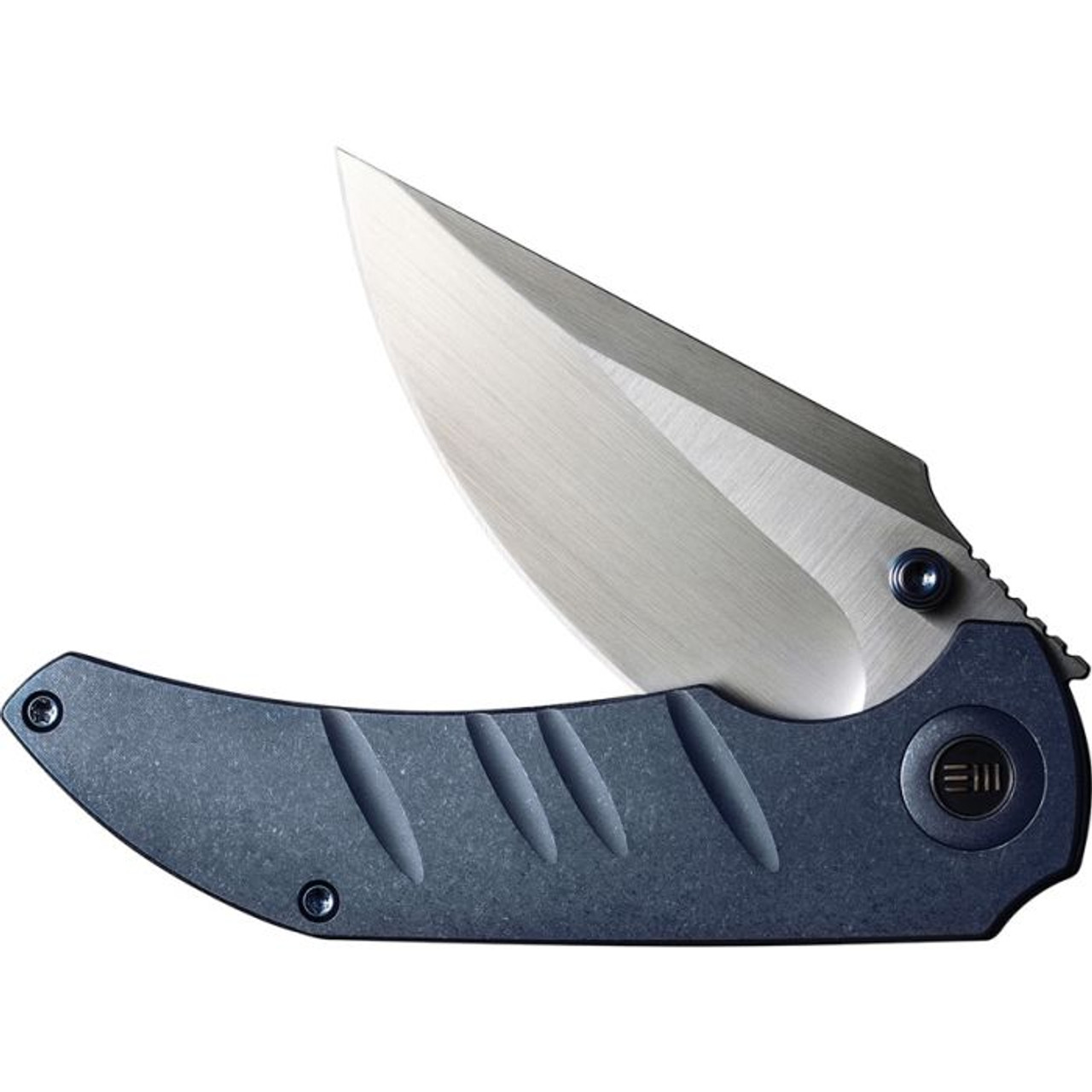 WE Riff-Raff (WE22020B2) 3.12 Hand Rubbed Satin Plain Blade, Blue Titanium Handle