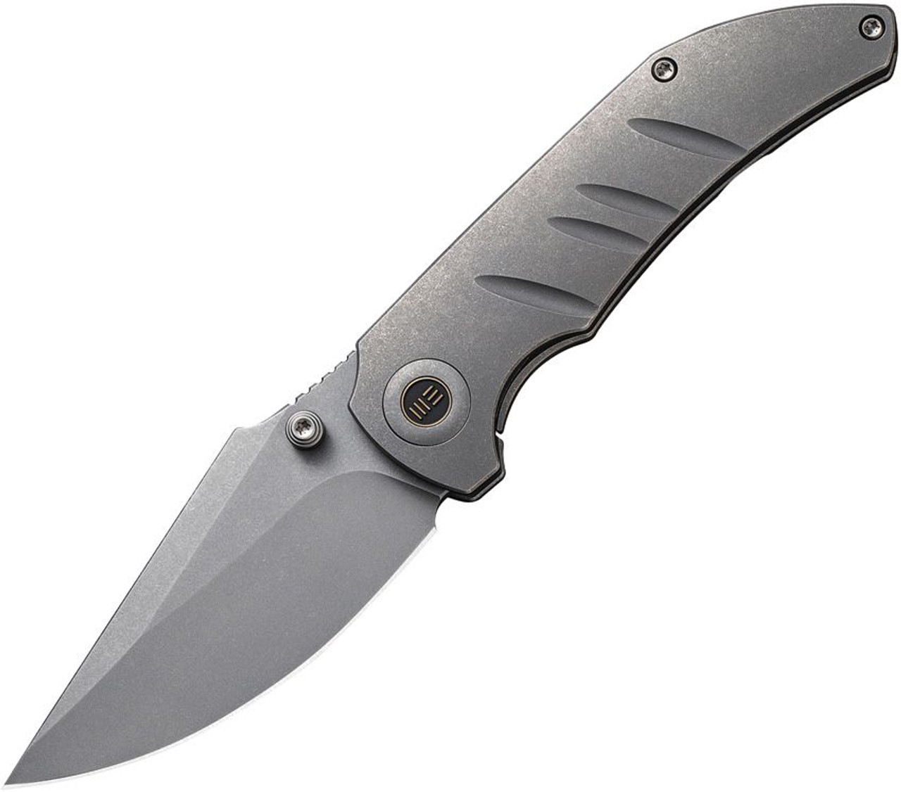 WE Riff-Raff (WE22020B3) 3.12 Gray Stonewashed 20CV Blade, Gray Titanium Handle