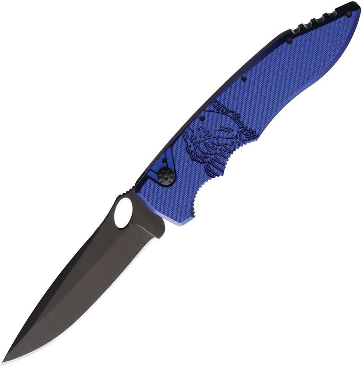 Piranha Mini Predator (PKCP11BT) 3.5" Black CPM S30V Blade, Blue Aluminum Handle