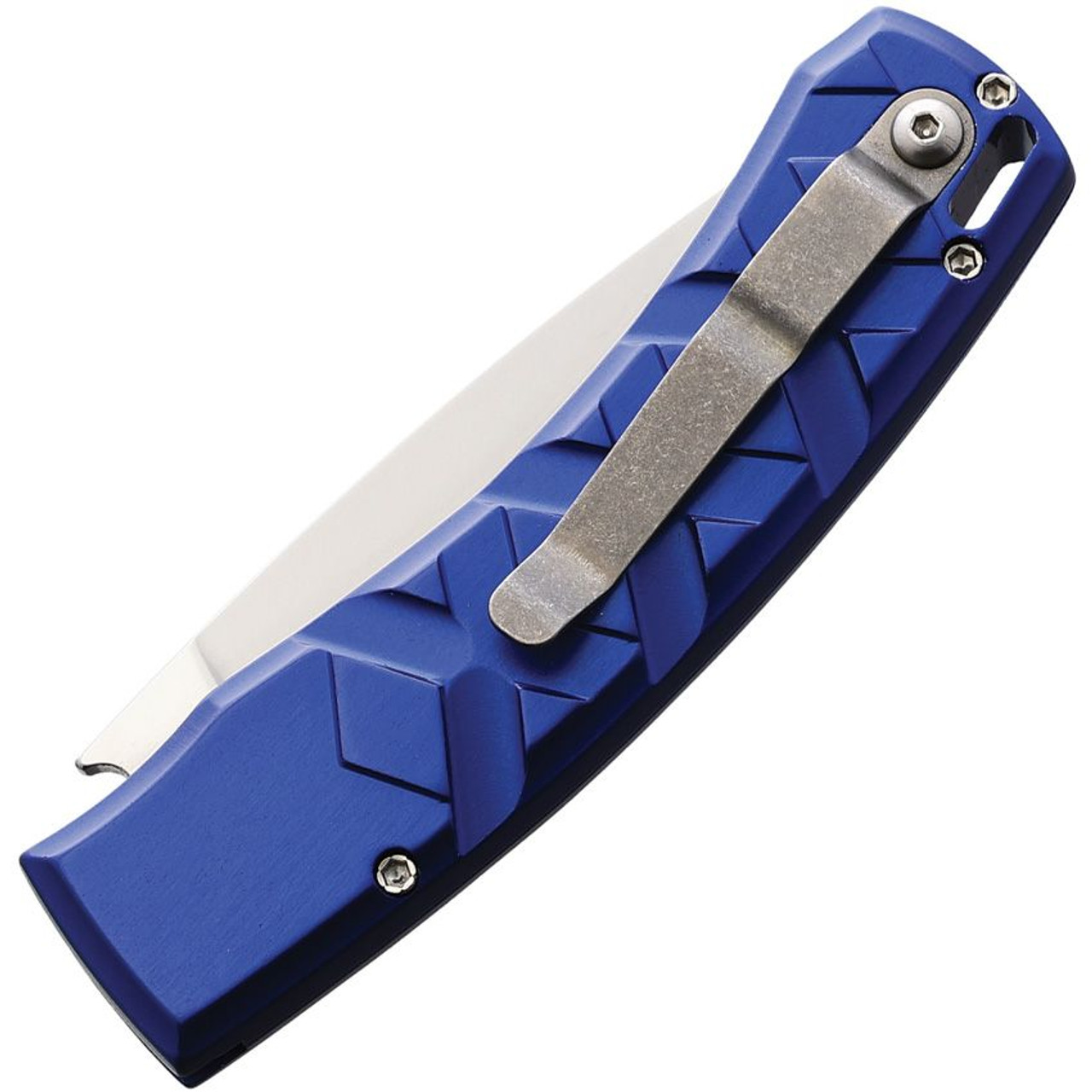 Piranha X (PKCP14B) 3.3" Mirror 154CM Blade, Blue Aluminum Handle