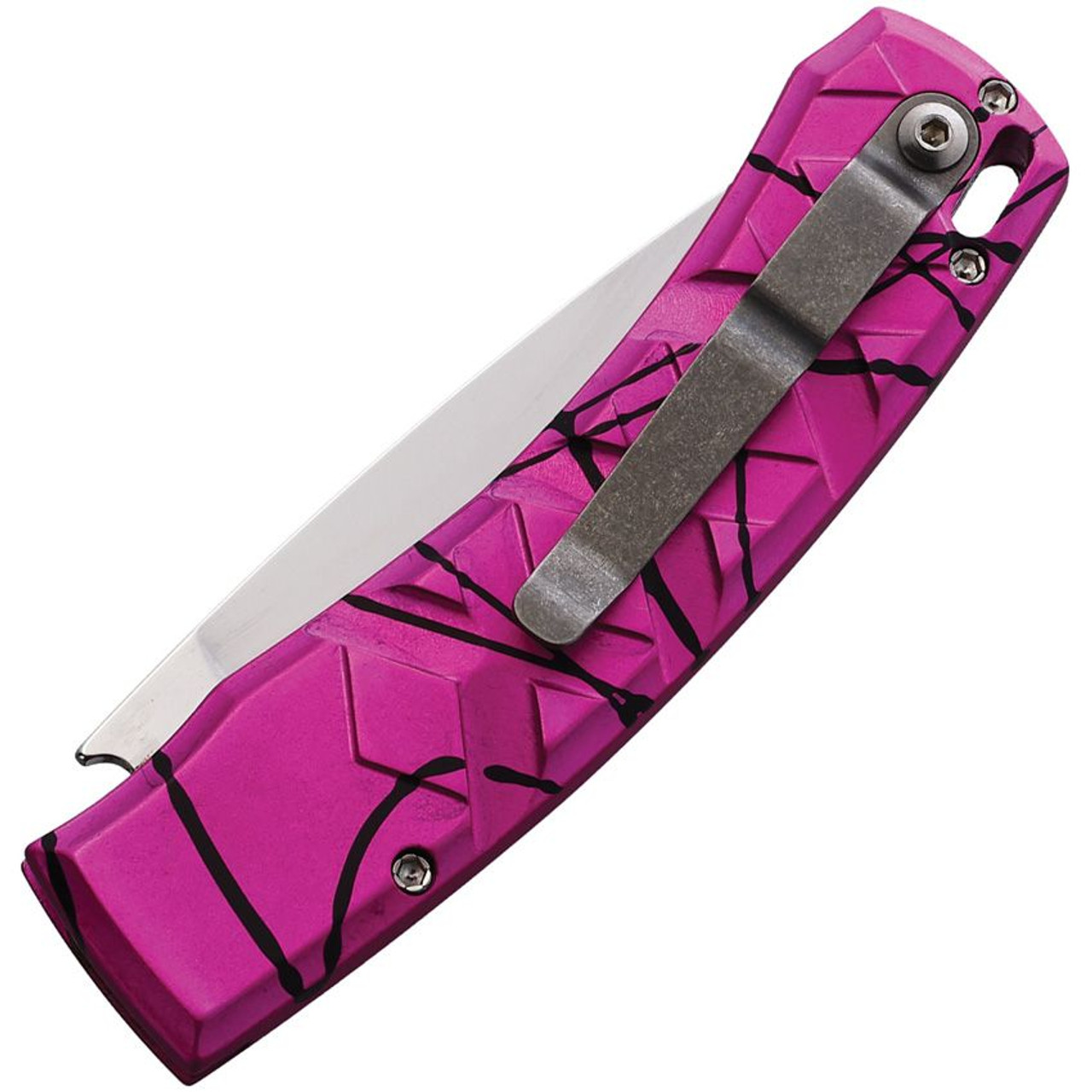 Piranha X (PKCP14PK) 3.3" Mirror 154CM Blade, Pink Aluminum Handle