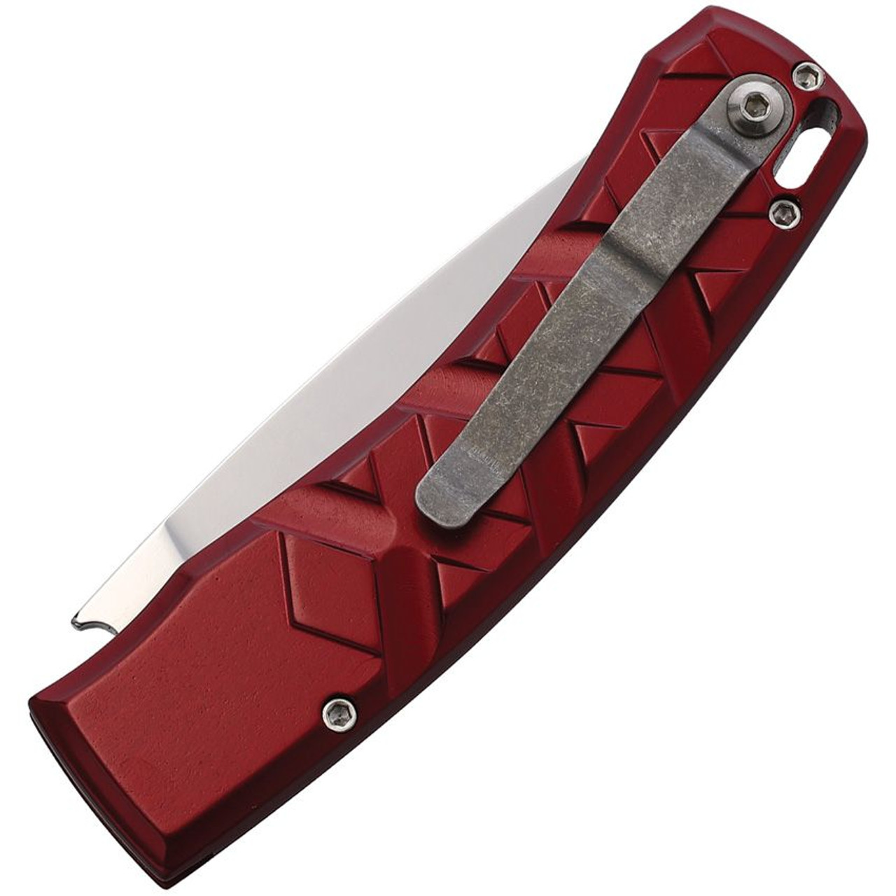 Piranha X (PKCP14R) 3.3" Mirror 154CM Blade, Red Aluminum Handle