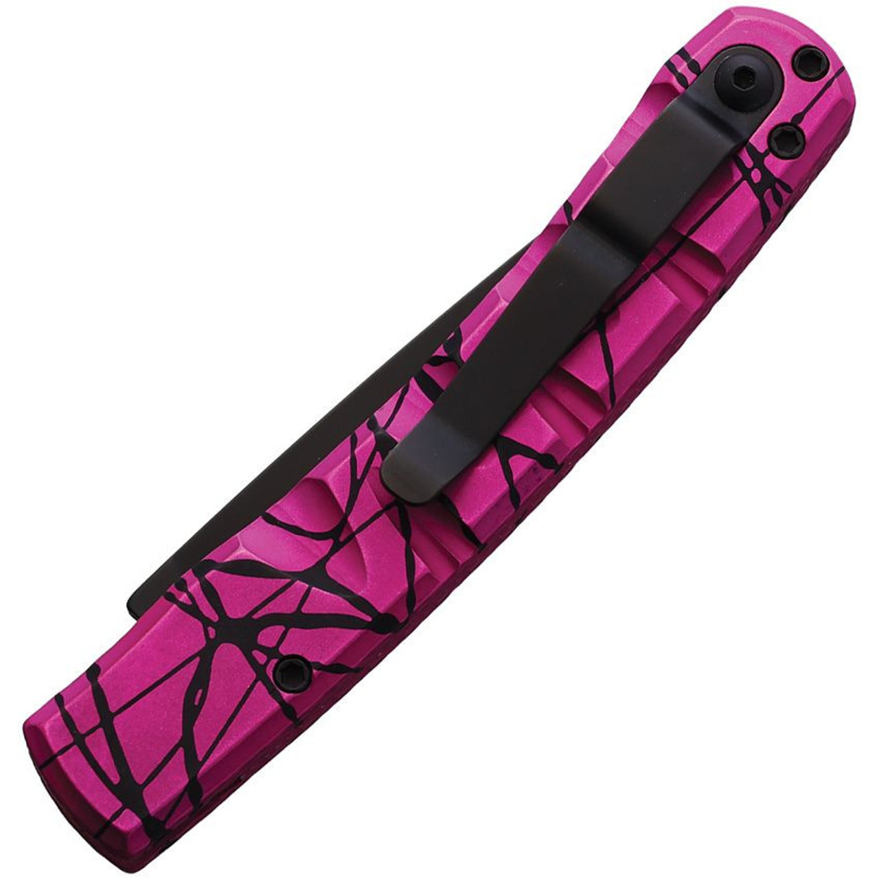 Piranha Knives Virus (PKCP15PKT) 3.25" Black CPM S30V Blade, Pink Aluminum Handle