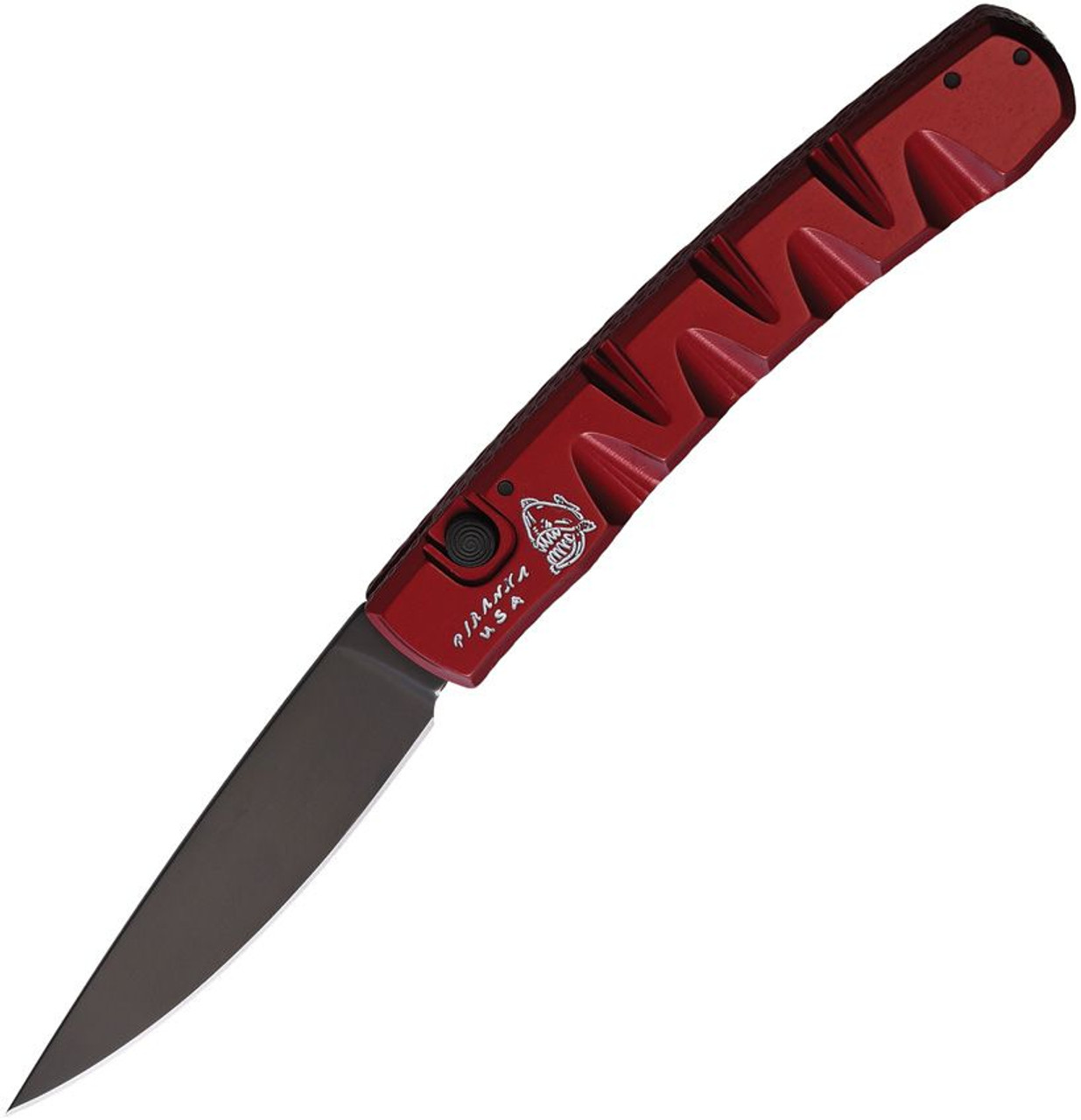Piranha Knives Virus (PKCP15RT) 3.25" Black CPM S30V Blade, Red Aluminum Handle