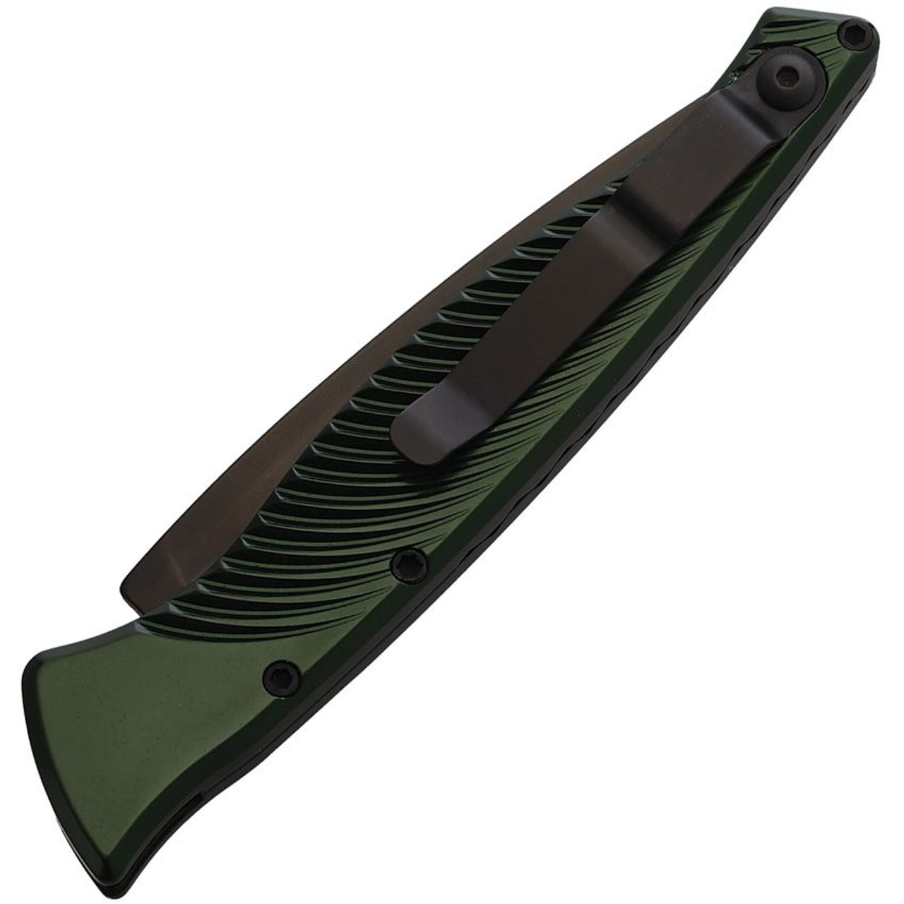 Piranha Knives DNA (PKCP16GT) 3.25" Black CPM S30V Blade, Green Aluminum Handle