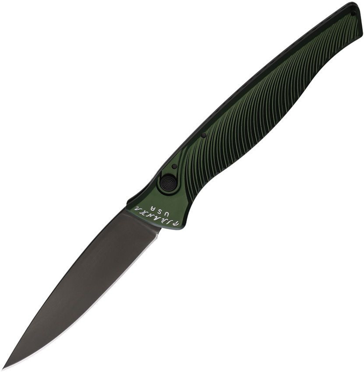 Piranha Knives DNA (PKCP16GT) 3.25" Black CPM S30V Blade, Green Aluminum Handle
