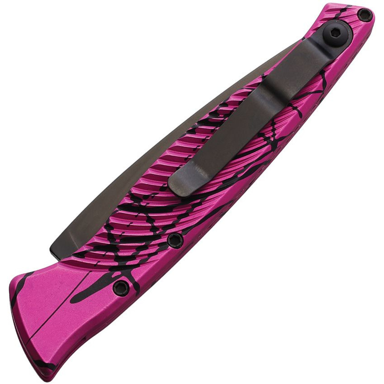 Piranha Knives DNA (PKCP16PKT) 3.25" Black CPM S30V Blade, Pink Aluminum Handle