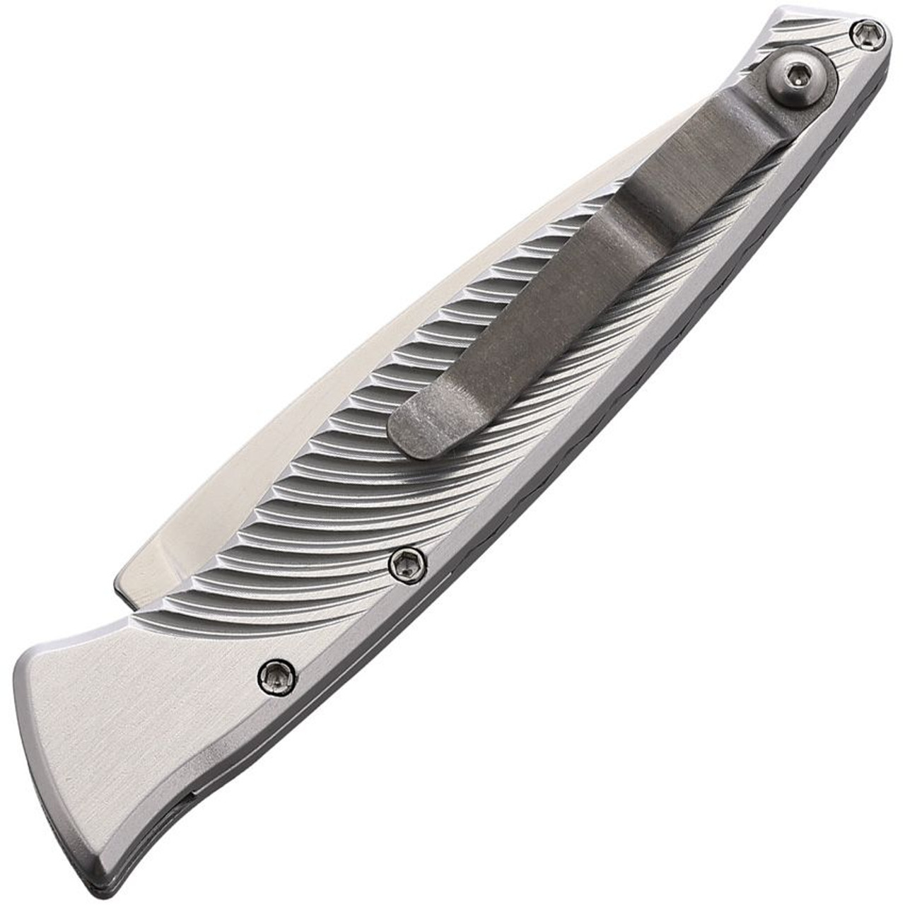 Piranha Knives DNA (PKCP16S) 3.25" Mirror CPM S30V Blade, Silver Aluminum Handle