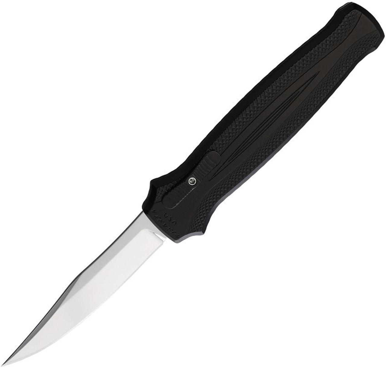 Piranha Rated-R (PKCP19BK) 3.5" 154CM Mirror Clip Point Blade, Black Aluminum Handle