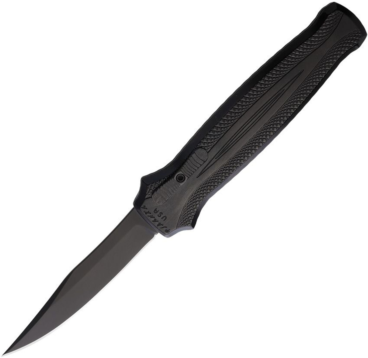 Piranha Rated-R (PKCP19BKT) 3.5" 154CM Black Clip Point Blade, Black Aluminum Handle