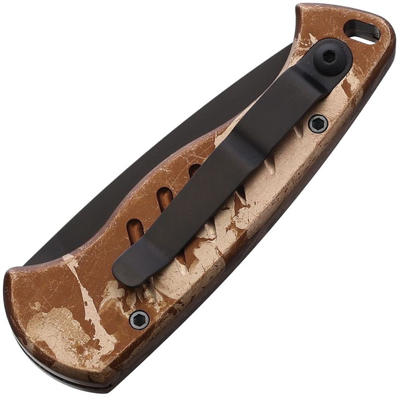 Piranha Fingerling (PKCP2CT) 2.5" Black 154CM Drop Point Blade, Tan Camo Aluminum Handle