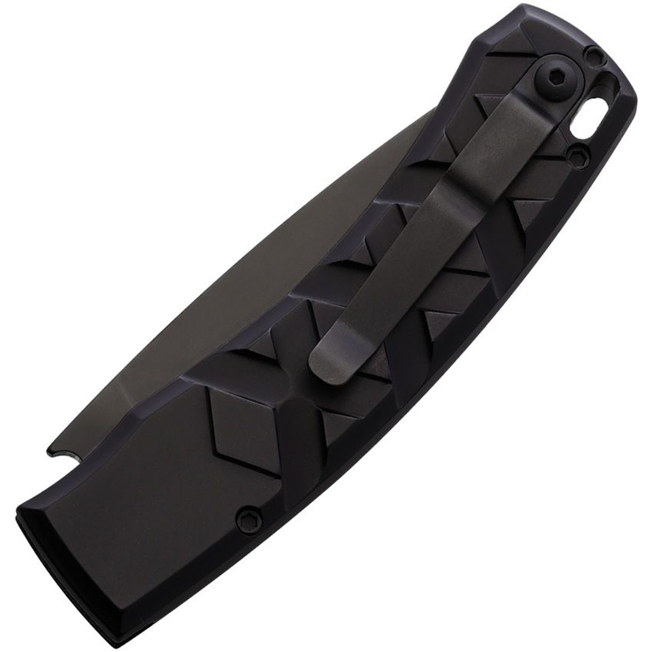 Piranha Knives Auto X (PKCP14BKT) 3.30" Black CPM-154CM Blade, Black Aluminum Handle
