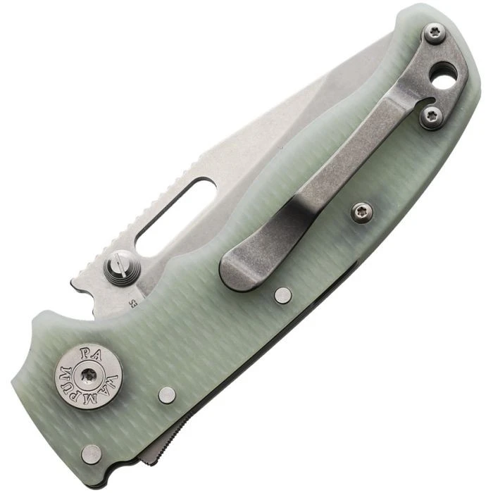 Demko AD20.5 Shark Lock Clip Point Jade G10 Closed Right View