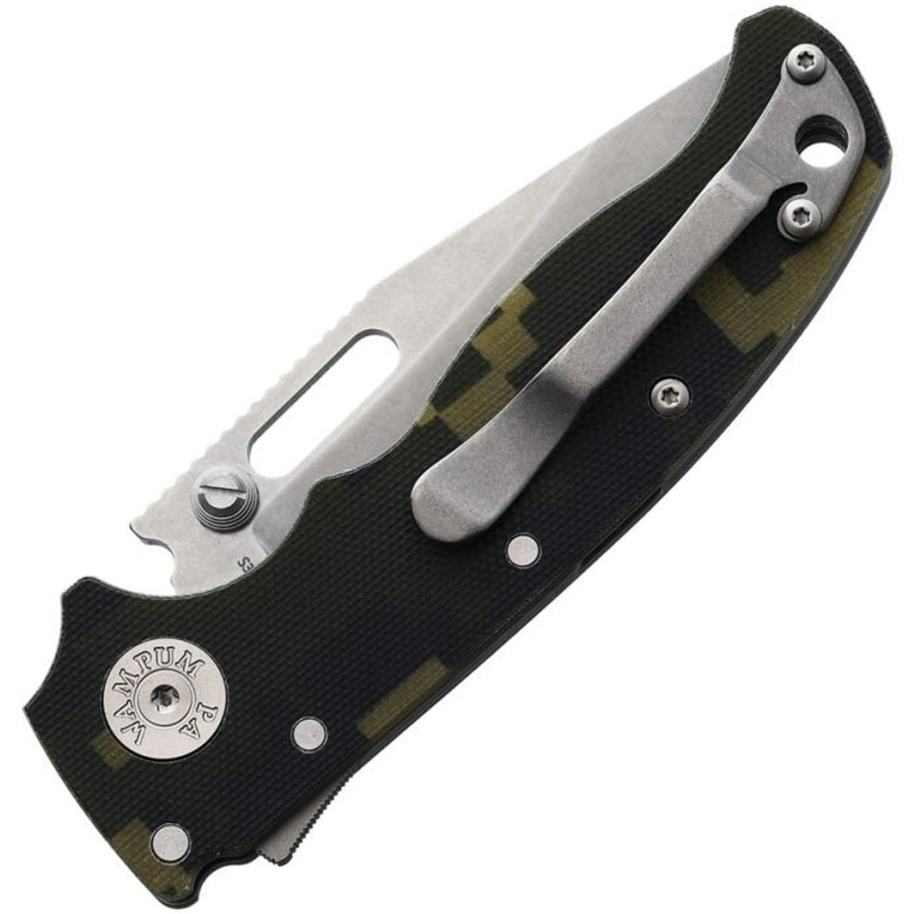 Demko Knives AD20.5 Shark Lock - 3" S35VN Stonewashed Clip Point Blade, Digital Camo G-10 Handle