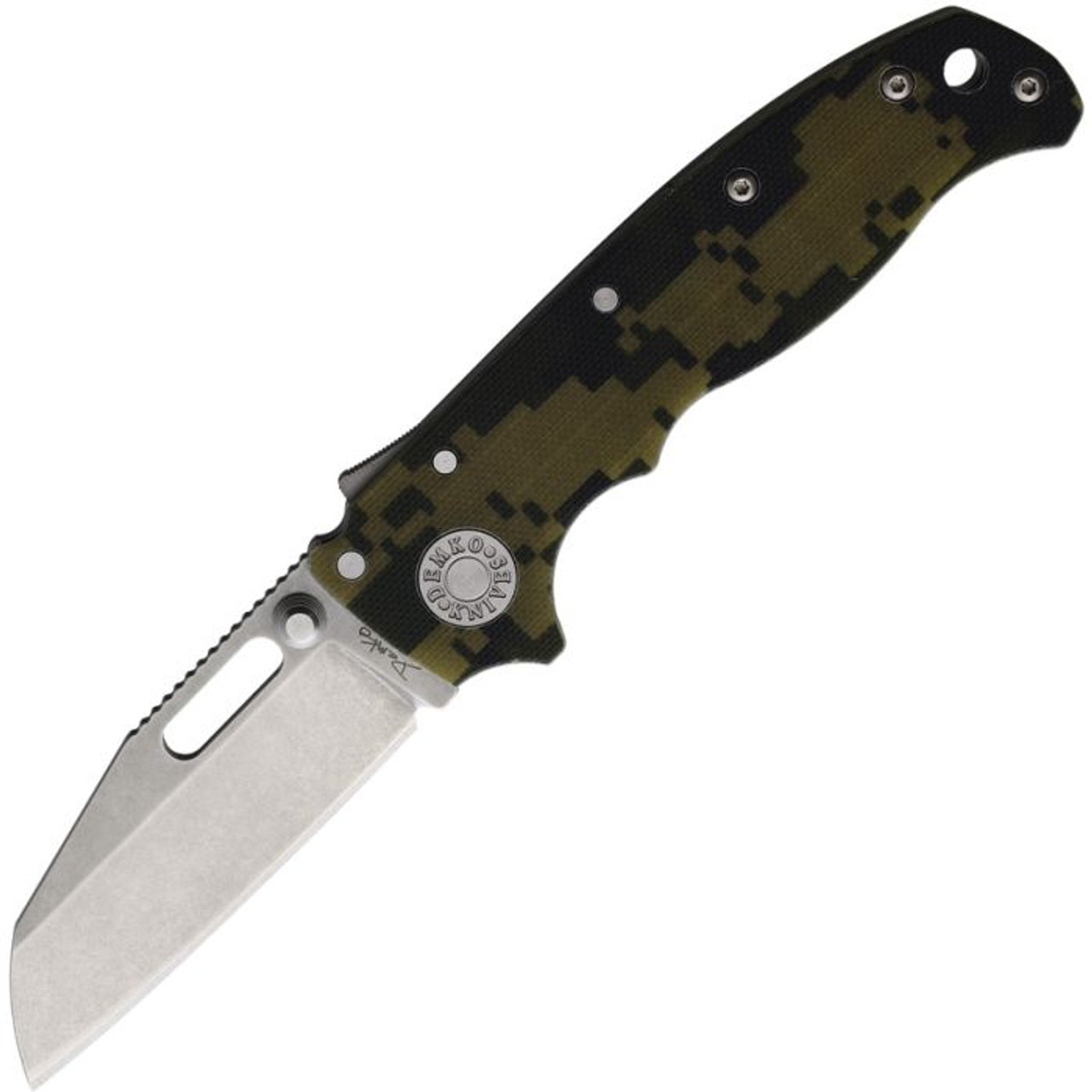 Demko Knives AD20.5 Shark Lock - 3" S35VN Stonewashed Wharncliffe Blade, Digital Camo G-10 Handle