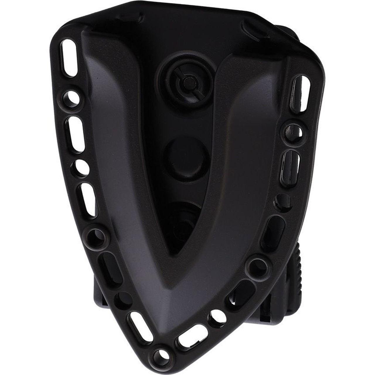 Heretic Sleight Push Dagger Fixed Blade (H0509C) - 2.8" CPM-20CV Gold TiNi Coated Double Edge Partially Serrated Dagger, Battleworn Black Anodized Aluminum Handle, Black Kydex Sheath with Tek-Lok