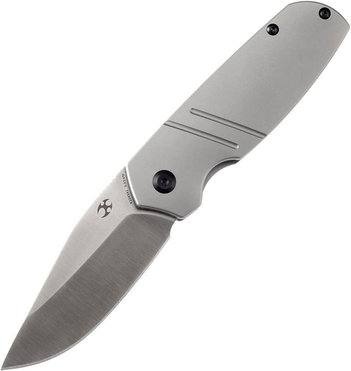 Kansept Turaco (K2049A1) 2.85" CPM-S35VN Satin Drop Point Plain Blade, Bead Blasted Titanium Handle