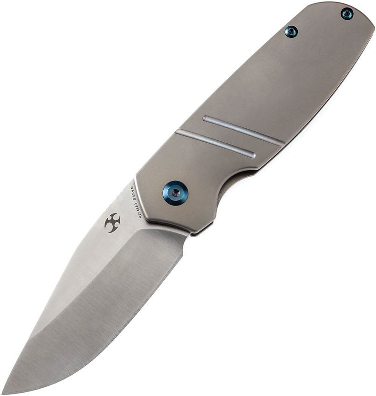 Kansept Turaco (K2049A3) 2.85" CPM-S35VN Satin Drop Point Plain Blade, Bronze Anodized Titanium Handle