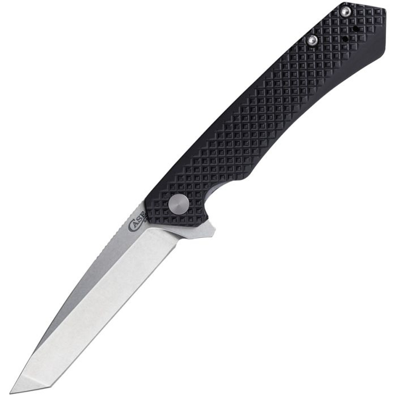 Case Kinzua Flipper Knife (64684) - 3.4" CPM-S35VN Tanto Point Blade, Black Textured Anodized Aluminum Handle