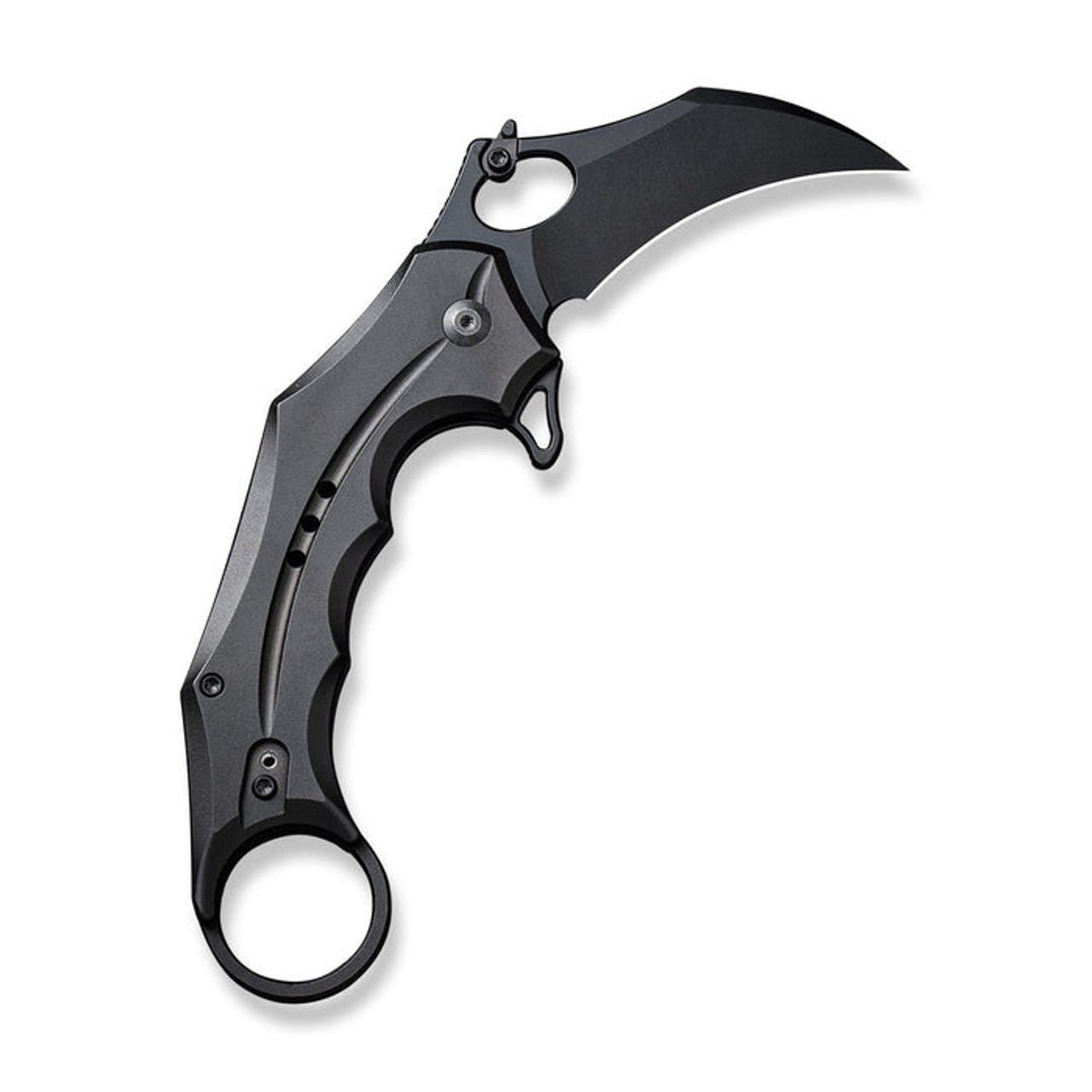 Civivi Incisor II (C16016B1) 2.02" Black Nitro-V Karambit Plain Blade, Black Aluminum Handle, Button Lock