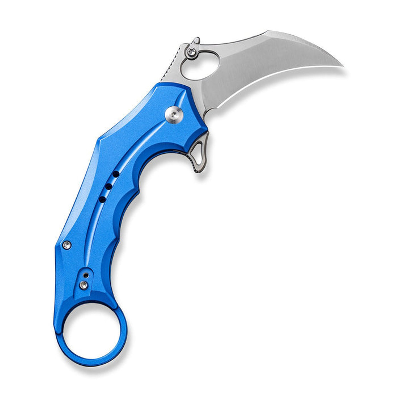 Civivi Incisor II (C16016B2) 2.02" Satin Nitro-V Karambit Plain Blade, Blue Aluminum Handle, Button Lock