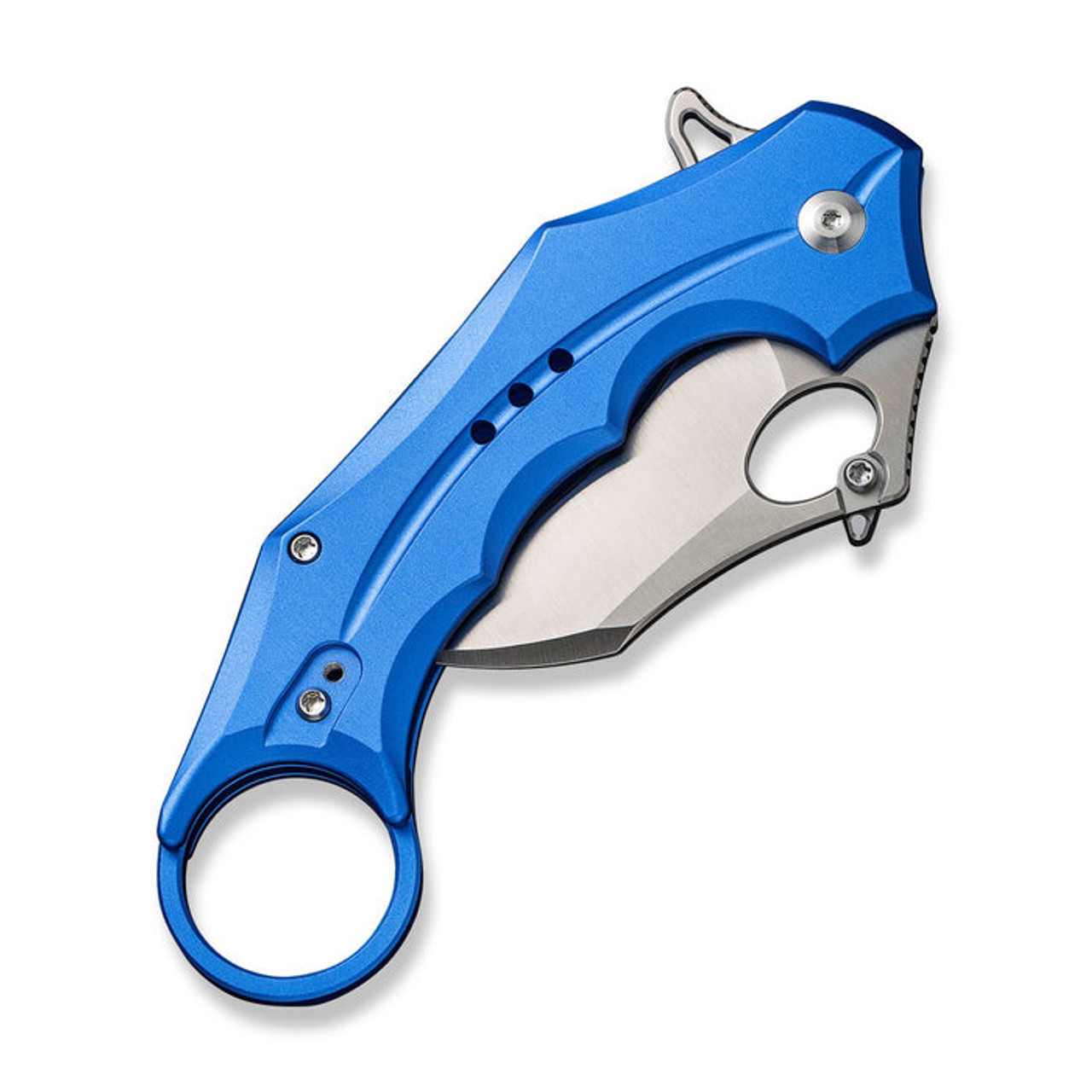 Civivi Incisor II (C16016B2) 2.02" Satin Nitro-V Karambit Plain Blade, Blue Aluminum Handle, Button Lock