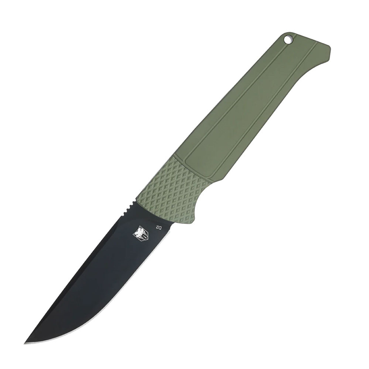 CobraTec Viper Hidden Release (CTVIPERHRODG) - 3.125" Black Titanium Coated CPM-D2 Plain Blade, OD Green Handle