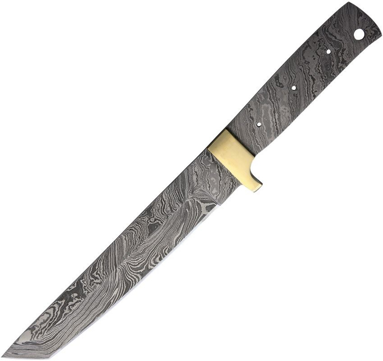Knife Blade Tanto Knife Blank (BL126D) 3" Damascus Tanto Plain Blade, Full Damascus Tang