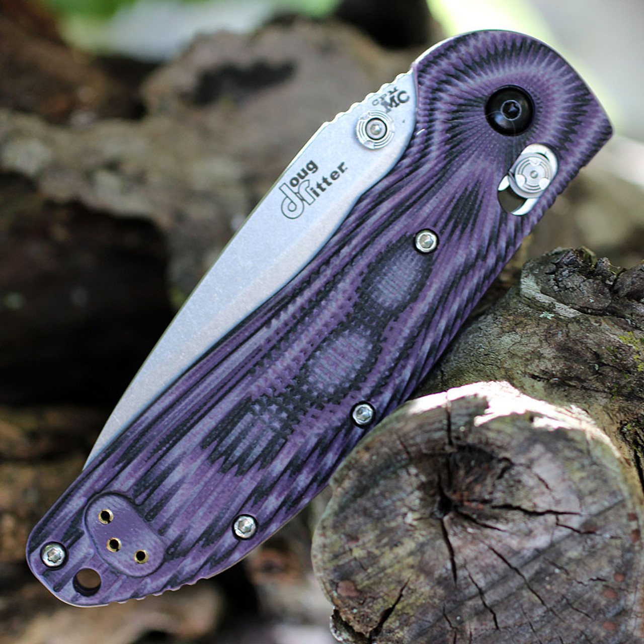 Doug Ritter RSK® Mk1-G2 (54182) - 3.44" Stonewashed CPM-MagnaCut Drop Point Plain Blade, G-Mascus® Purple G-10 Handle