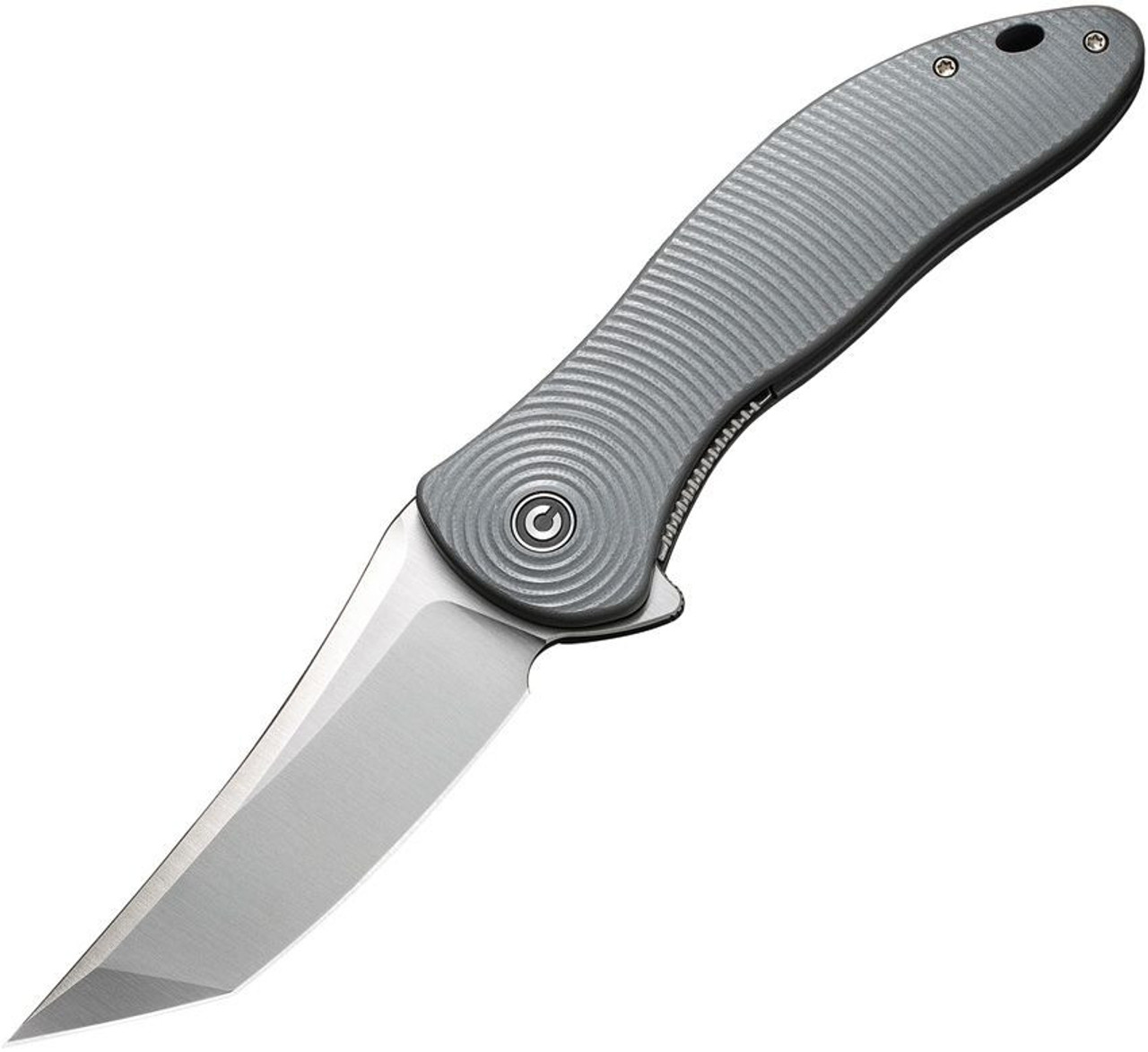 Civivi Synergy4 (C21018B-2) 3.94" Nitro-V Satin Tanto Point Plain Blade, Gray G-10 Handle